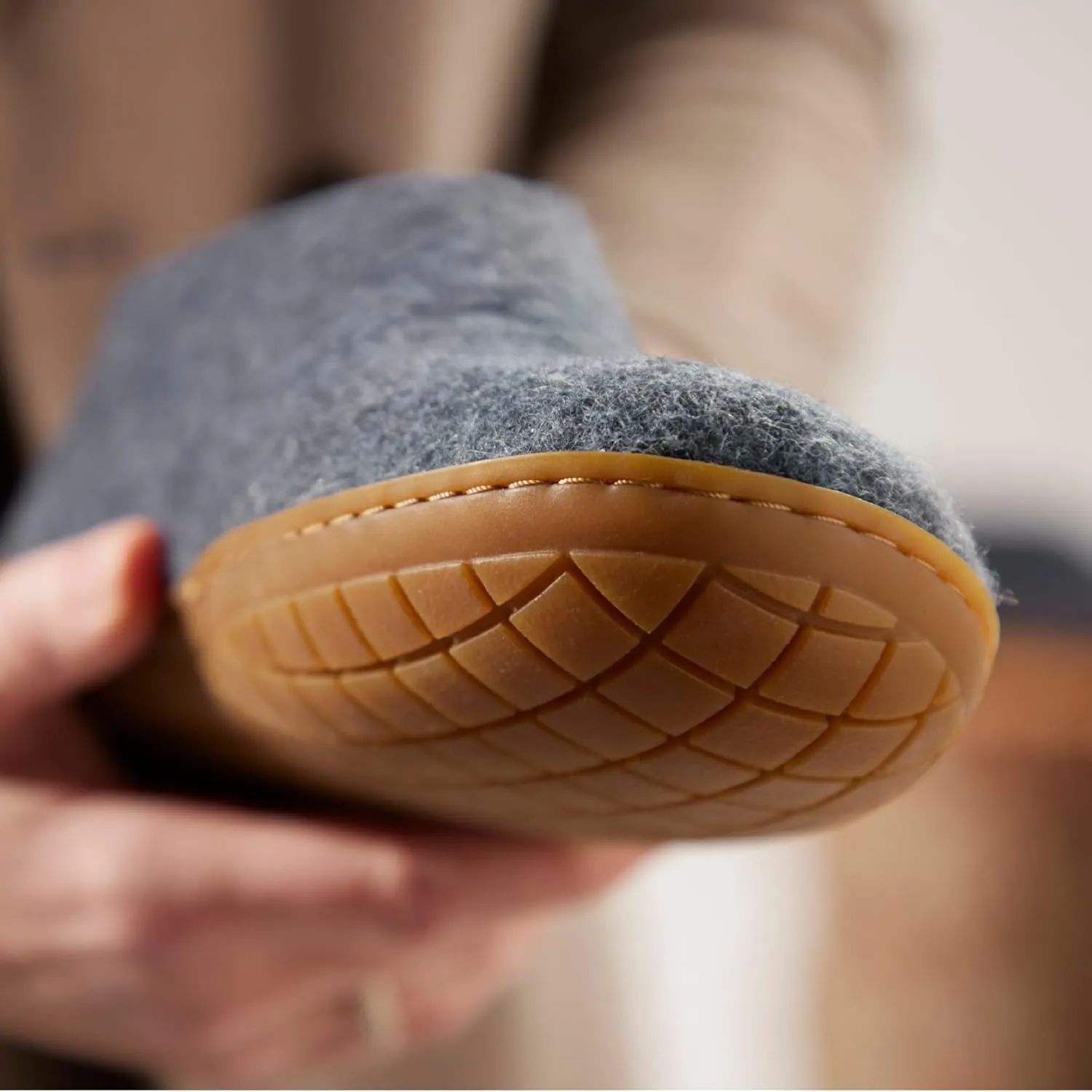 Glerups 100% Gotland Sheep Wool Shoe Slipper with rubber sole - Unisex