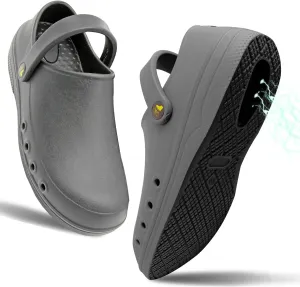 Grounding Clogs with Adjustable Strap Super Soft Graphene Enhanced Rubber Grounding Footwear for Men Size8 Women Size10.5 Black