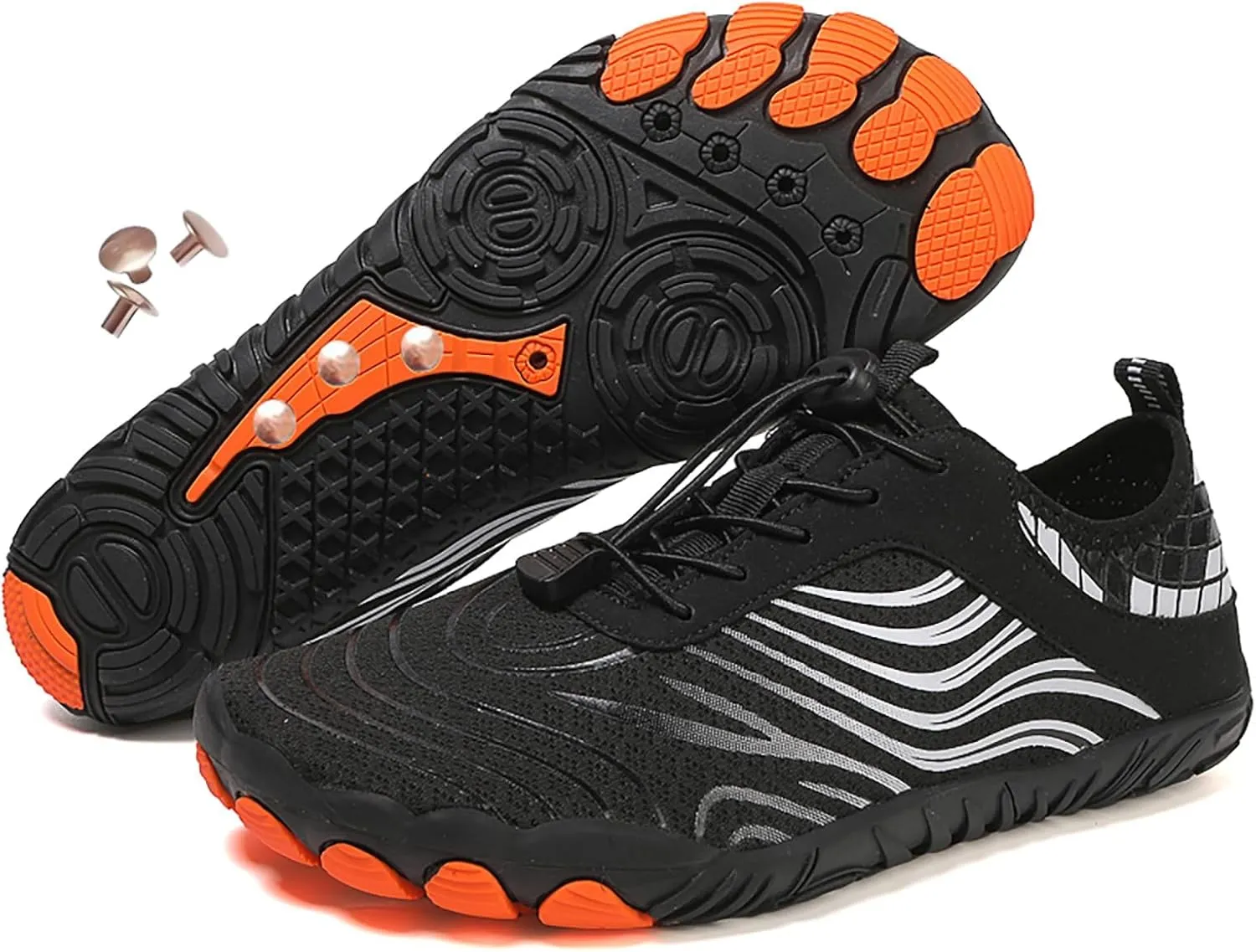 Grounding Shoes with Copper, Hike Barefoot for Women Men, Breathable Non-Slip Grounded Barefoot Footwear, Wide Toe Water Shoes for Hiking