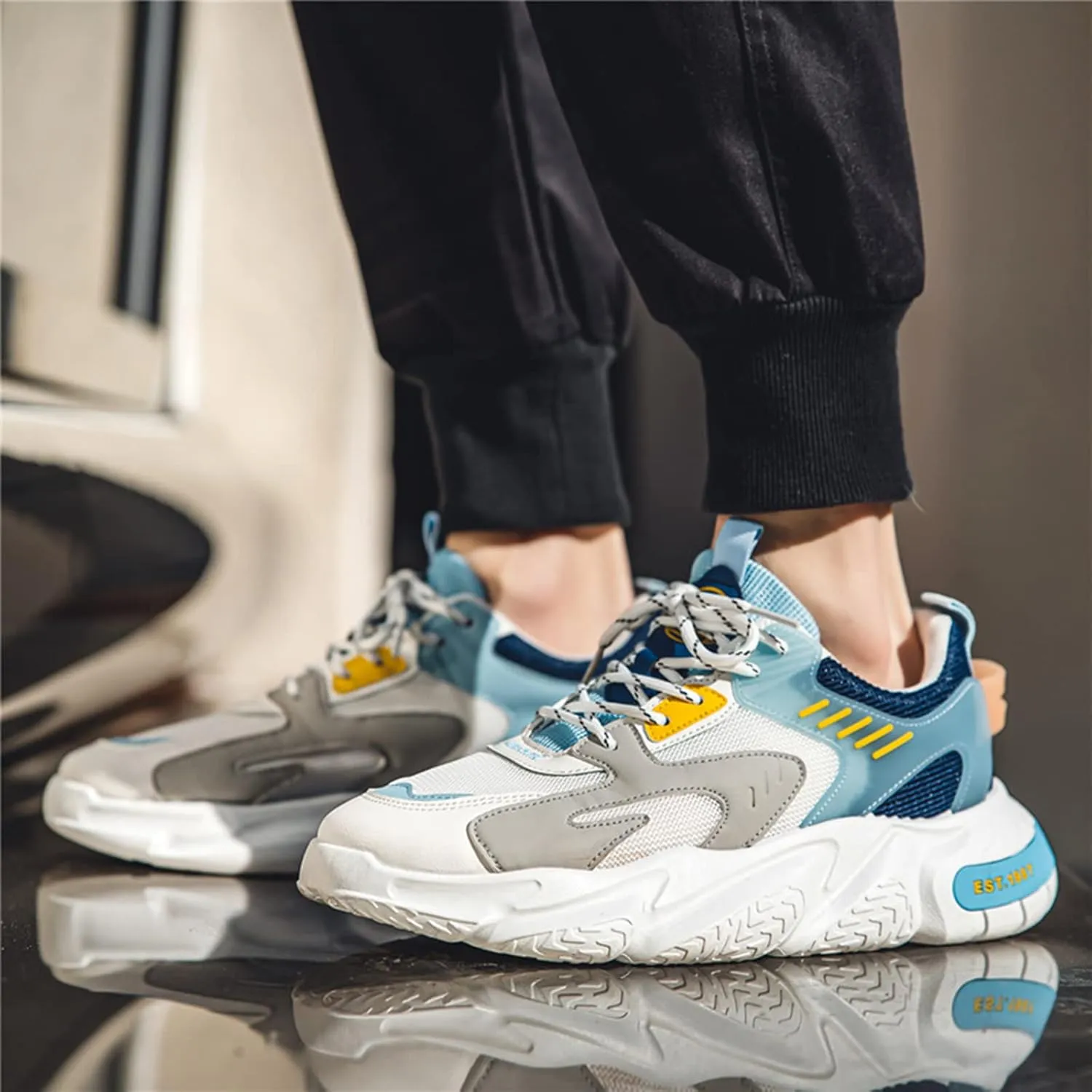 GSIGUL Men's Road Running Shoes Tennis Walking Shoes Cushioning Mens Sneaker Athletic Casual Shoes for Men