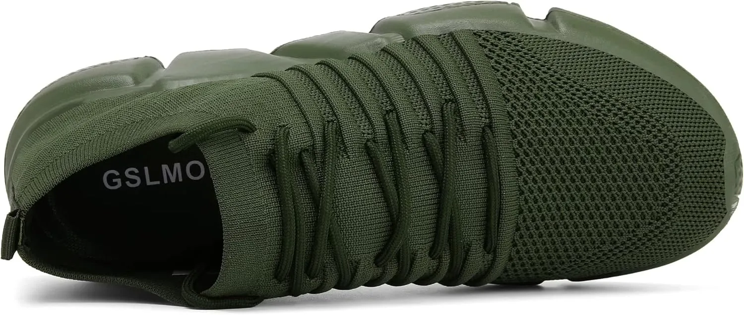 GSLMOLN Mens Womens Fashion Sneakers Unisex Slip on Ultra-Sock Knit Soft Sole Breathable Lightweight Casual Walking Shoes