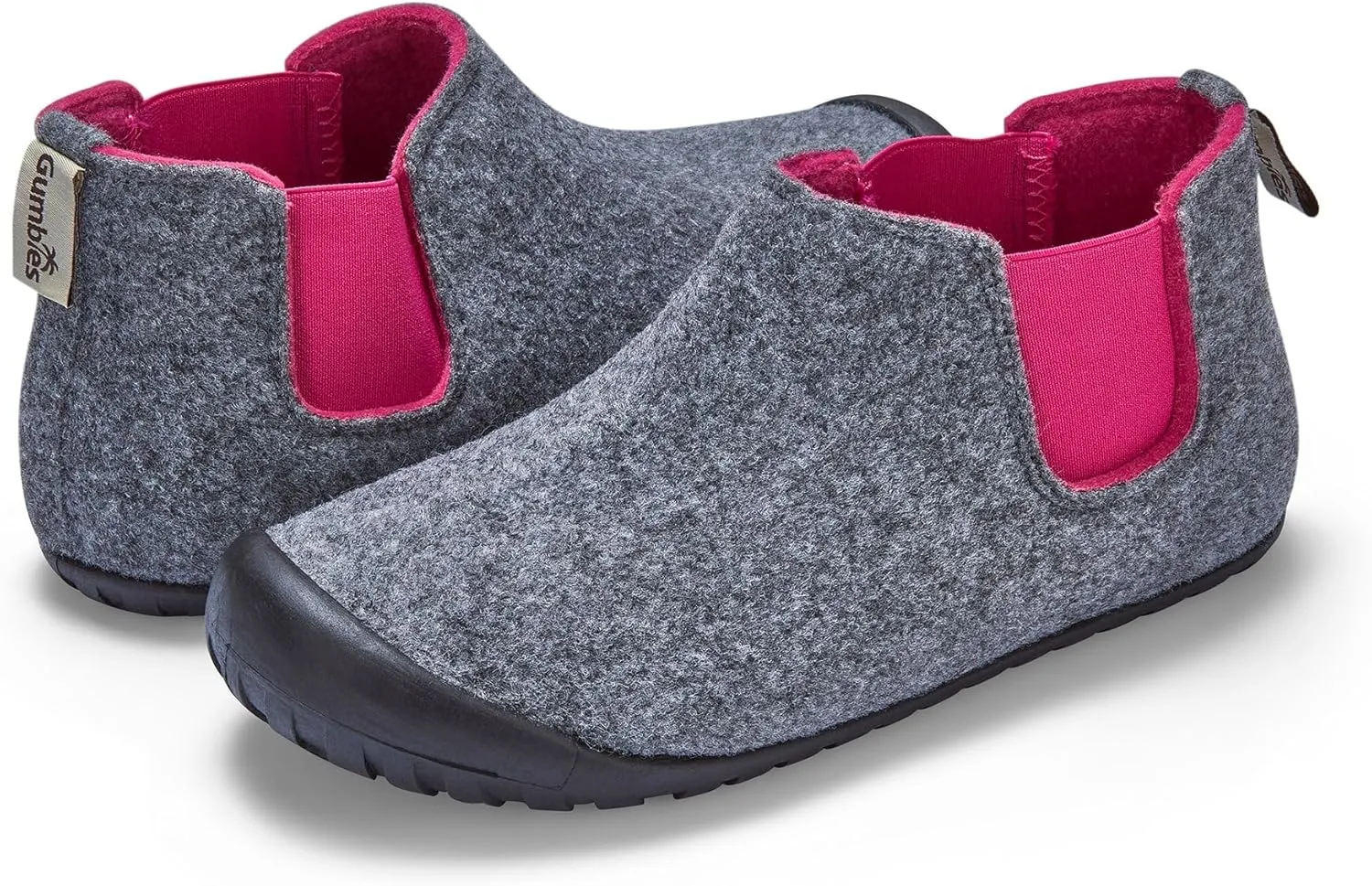 Gumbies Brumby Boot Slippers for Indoors and Outdoors, Eco-friendly Felt Uppers, Elasticated Sides, Recycled Rubber Outsoles - Comfort Guaranteed