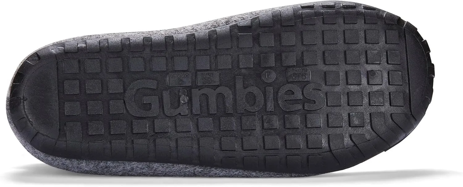 Gumbies Brumby Boot Slippers for Indoors and Outdoors, Eco-friendly Felt Uppers, Elasticated Sides, Recycled Rubber Outsoles - Comfort Guaranteed