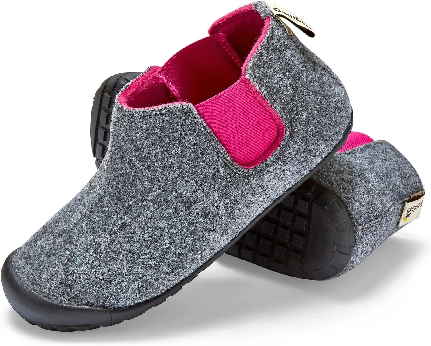 Gumbies Brumby Boot Slippers for Indoors and Outdoors, Eco-friendly Felt Uppers, Elasticated Sides, Recycled Rubber Outsoles - Comfort Guaranteed