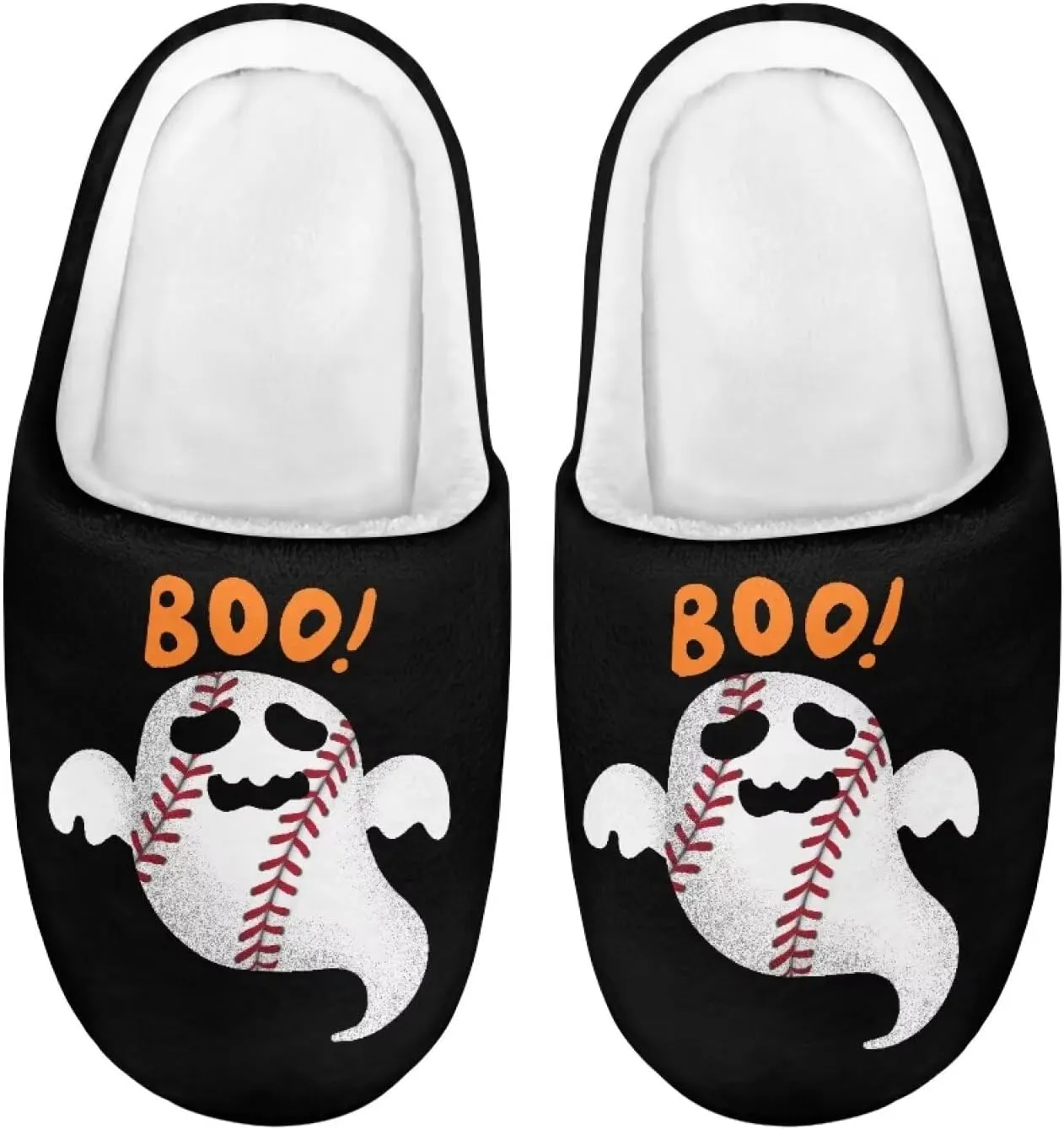 Halloween Plush Slippers for Kid Soft Slippers Floral Fluffy Fuzzy Slip-On Anti-Skid Outdoor Home Slipper for Kids