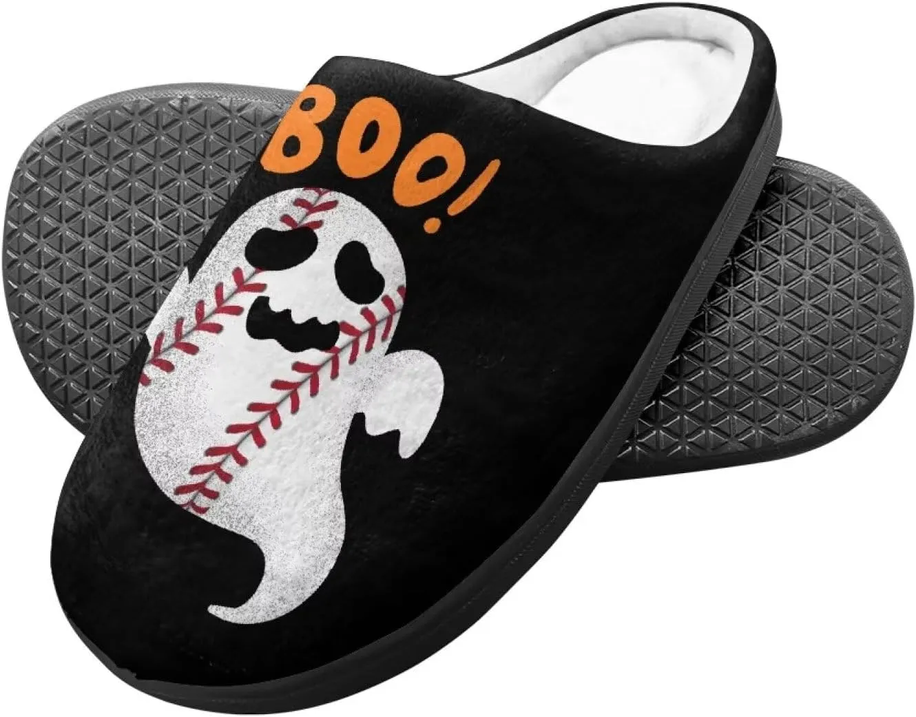 Halloween Plush Slippers for Kid Soft Slippers Floral Fluffy Fuzzy Slip-On Anti-Skid Outdoor Home Slipper for Kids