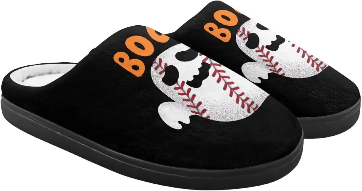 Halloween Plush Slippers for Kid Soft Slippers Floral Fluffy Fuzzy Slip-On Anti-Skid Outdoor Home Slipper for Kids