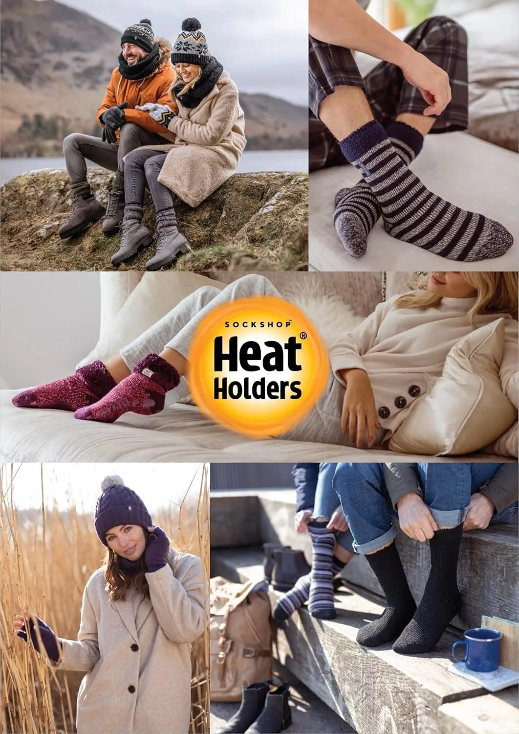 HEAT HOLDERS Womens Lounge Cosy Socks Thermal Comfy Winter Bed Slipper Socks
