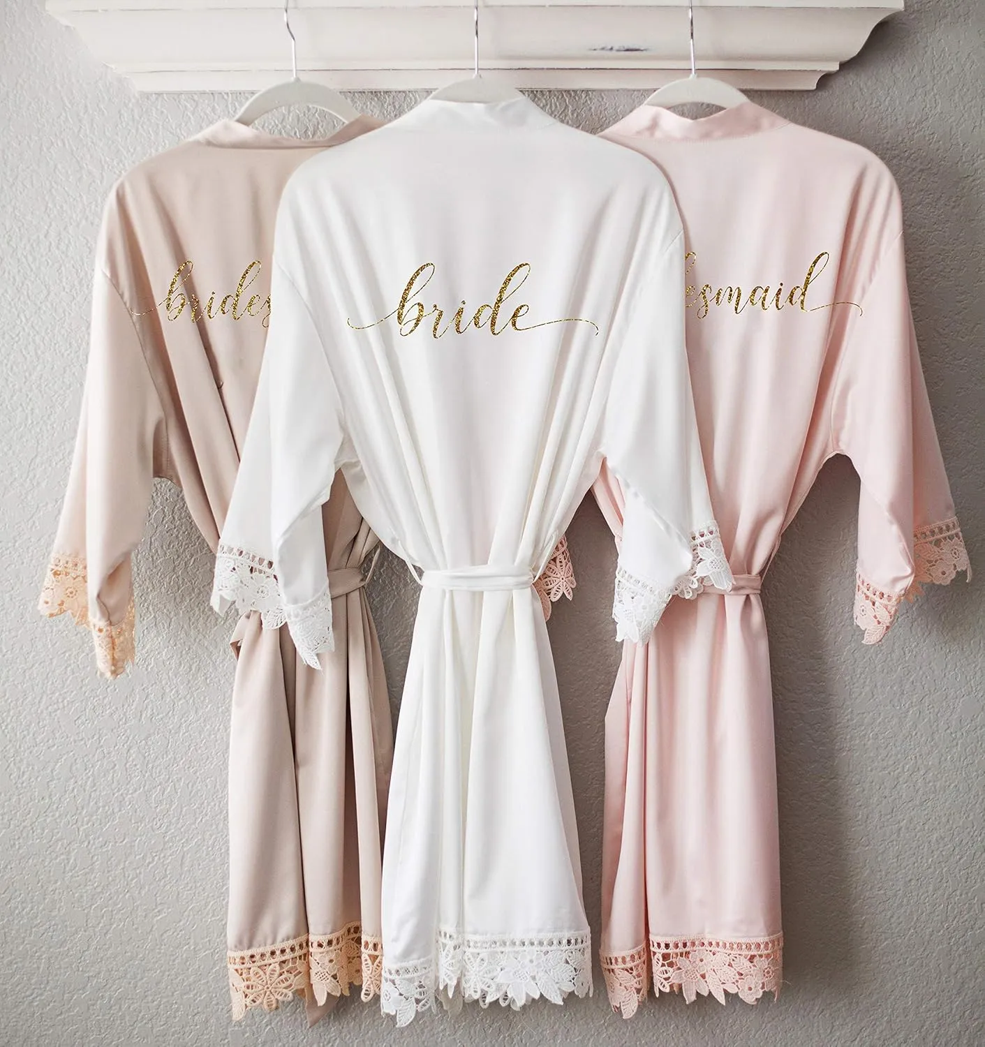 Heather & Willow Bridesmaids Robe | Satin Bridal Robe, Wedding Day Bride Robe | Bachelorette Party & Bridesmaid Proposal