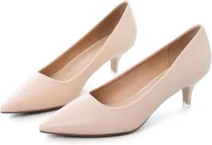 Hee grand Womens Kitten Heels Pumps Classic Low Heel Slip On Closed Pointed Toe Pumps Office Work Dress Pump Shoes