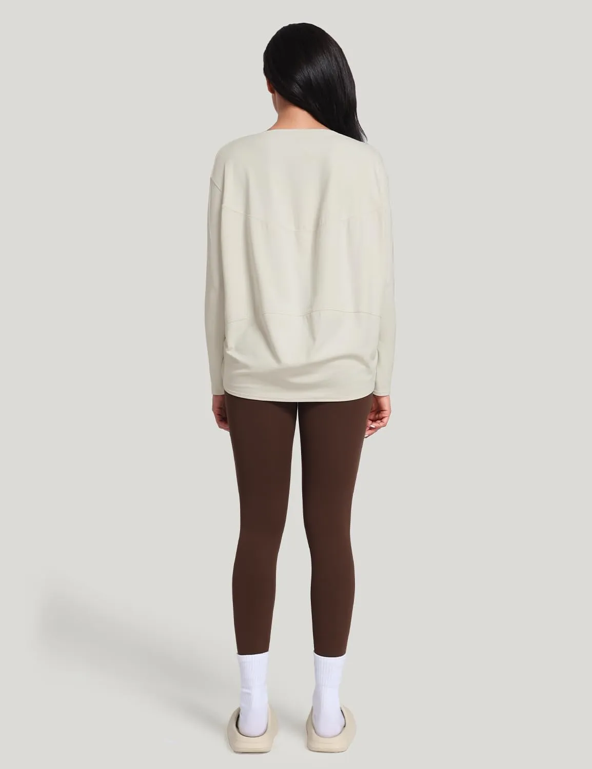 HeyNuts Long Sleeve Workout Shirts for Women Boat Neck Yoga Tops Loose Fit Soft Casual Shirts