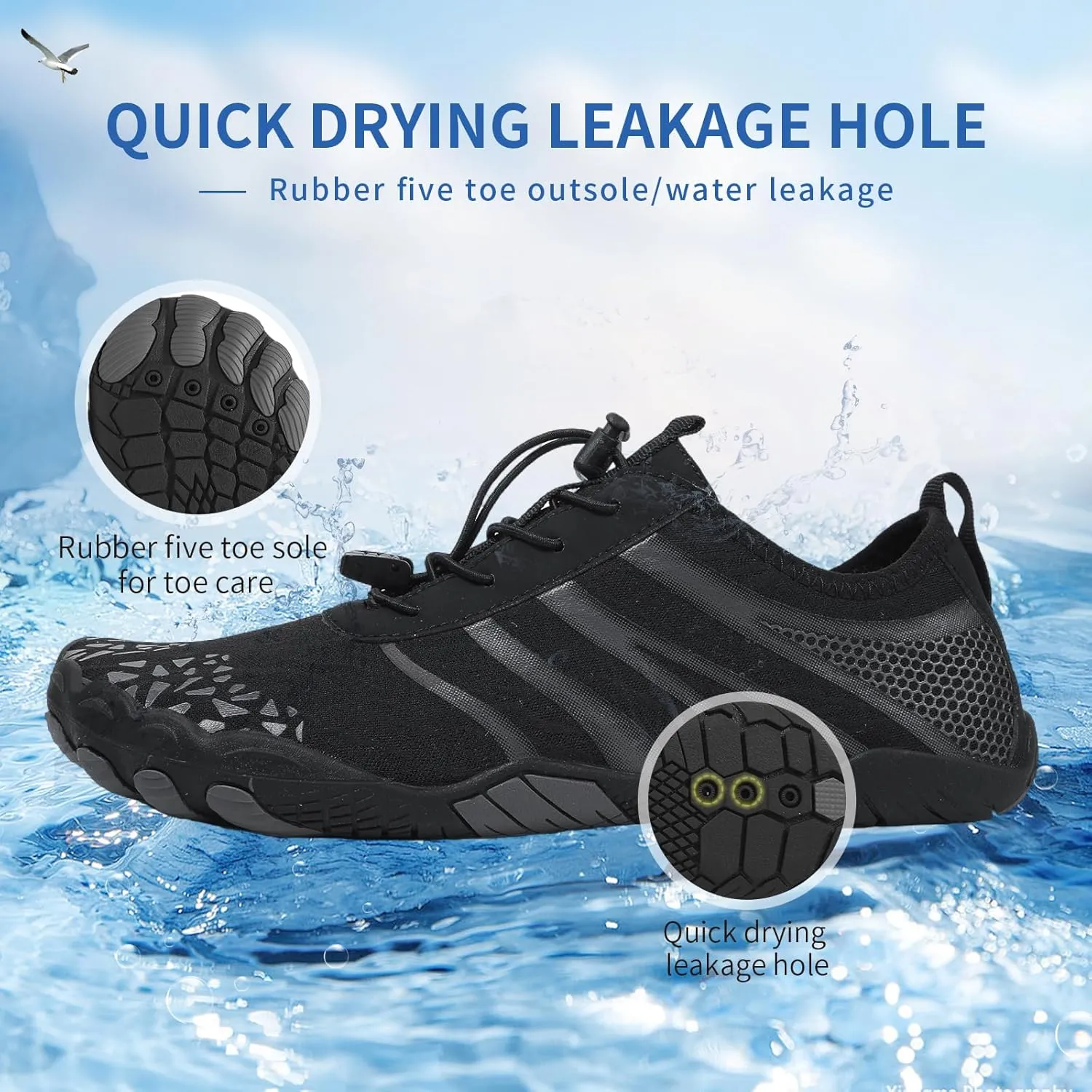 Hike Barefoot Shoes for Women Men, Breathable Non-Slip Athletic Footwear, Wide Toe Water Shoes for Hiking, Non-Slip Neuropathy Shoes for Women Men, Grounded Comfort wear
