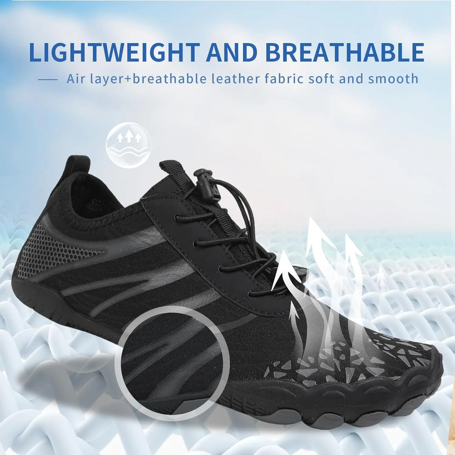 Hike Barefoot Shoes for Women Men, Breathable Non-Slip Athletic Footwear, Wide Toe Water Shoes for Hiking, Non-Slip Neuropathy Shoes for Women Men, Grounded Comfort wear