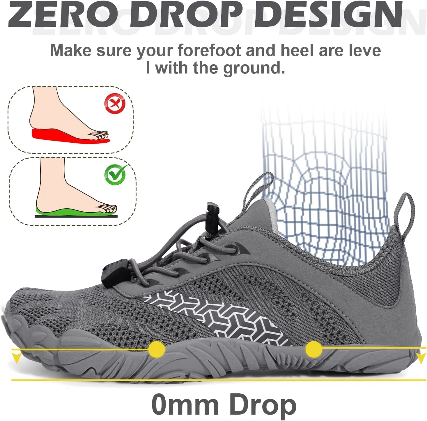 Hike Barefoot Shoes Women Men with Wide Toe Box Footwear Healthy Non-Slip Hike Beach Pool Aqua Swim Surf Hiking Running Athletic Water Shoe