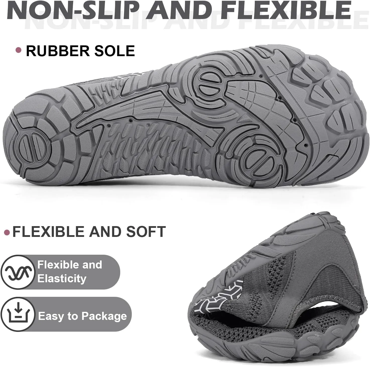 Hike Barefoot Shoes Women Men with Wide Toe Box Footwear Healthy Non-Slip Hike Beach Pool Aqua Swim Surf Hiking Running Athletic Water Shoe