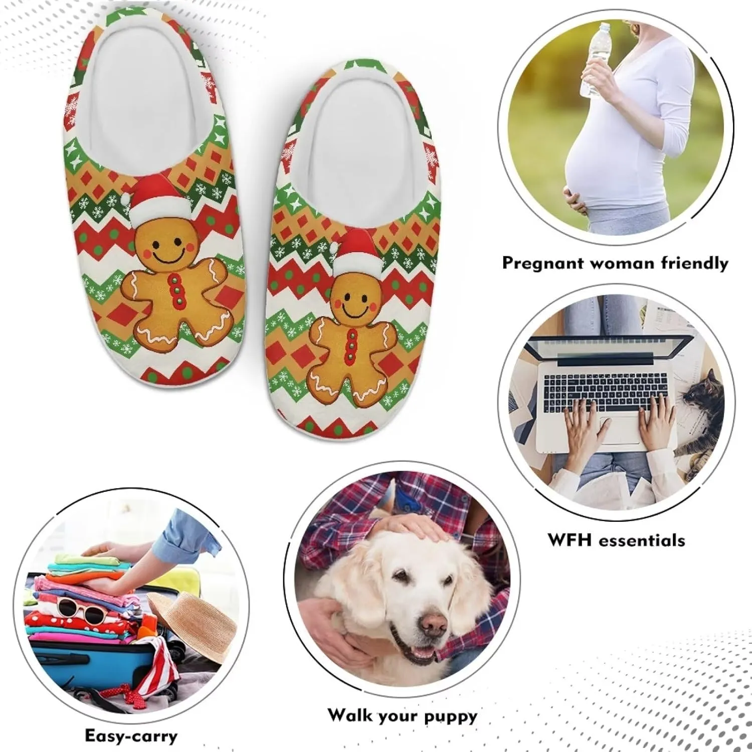 Holiday Thanksgiving Couple Slippers for Women & Men - Indoor Soft Warm Bedroom Slippers