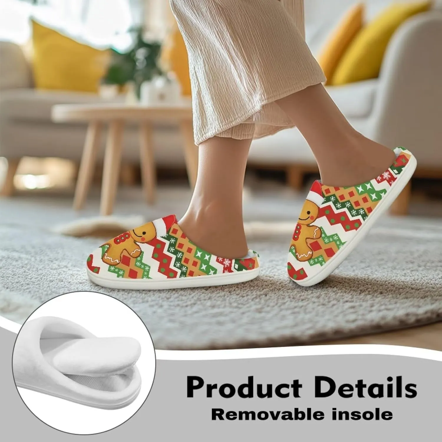 Holiday Thanksgiving Couple Slippers for Women & Men - Indoor Soft Warm Bedroom Slippers