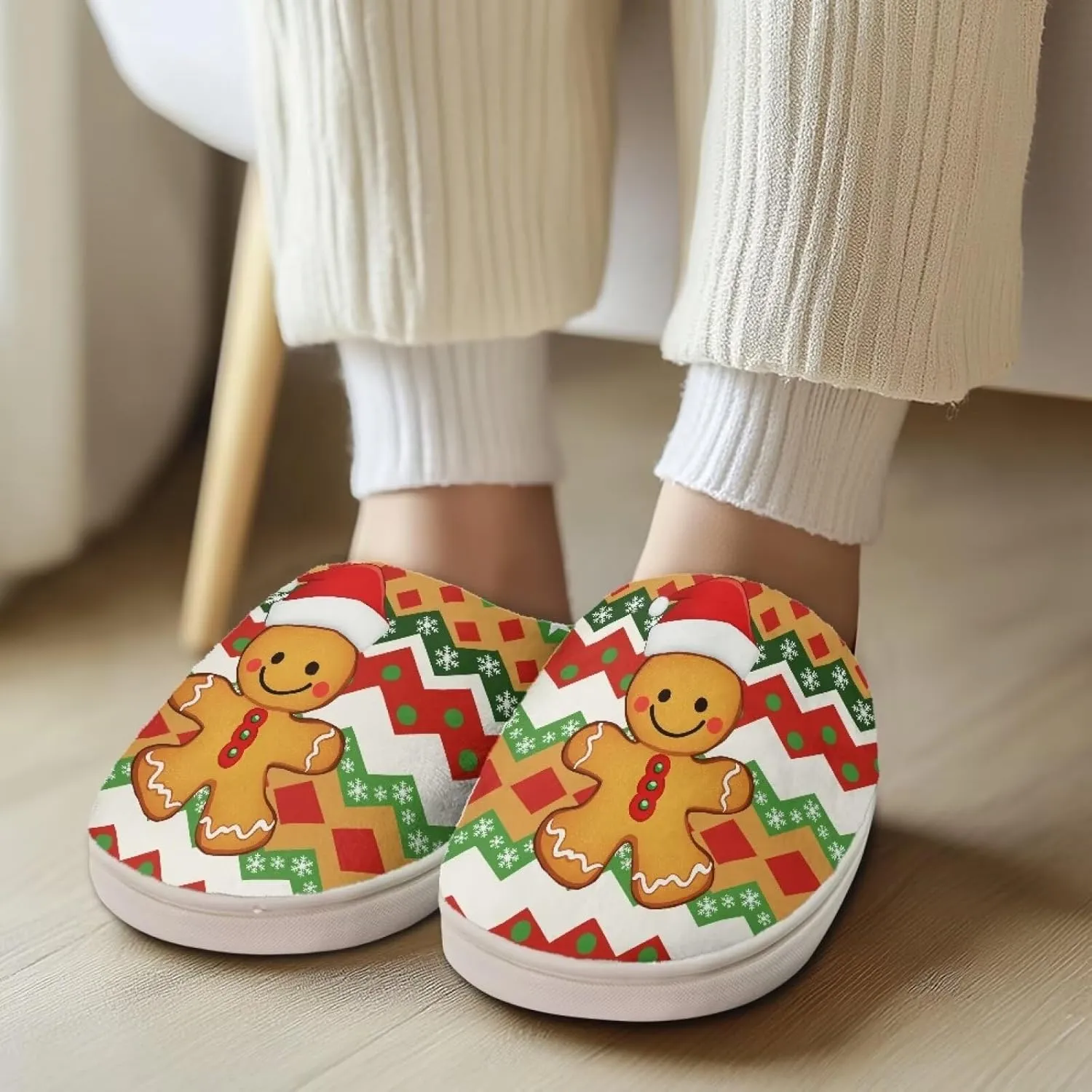 Holiday Thanksgiving Couple Slippers for Women & Men - Indoor Soft Warm Bedroom Slippers