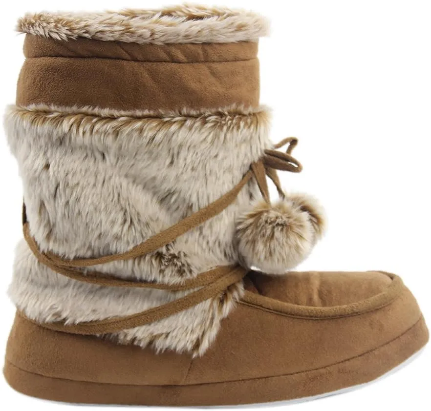 Home Slipper Women's Soft Plush Warm Indoor House Slipper Boots Shoes