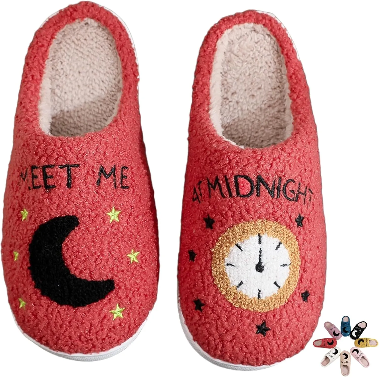 Home Slippers Winter Warm Plush Slippers Comfy Slippers for Women Men Indoor House Fluffy Couple Slippers Soft Cozy Non-Slip Sole Shoes Bedroom Slippers Fuzzy Moon Slippers