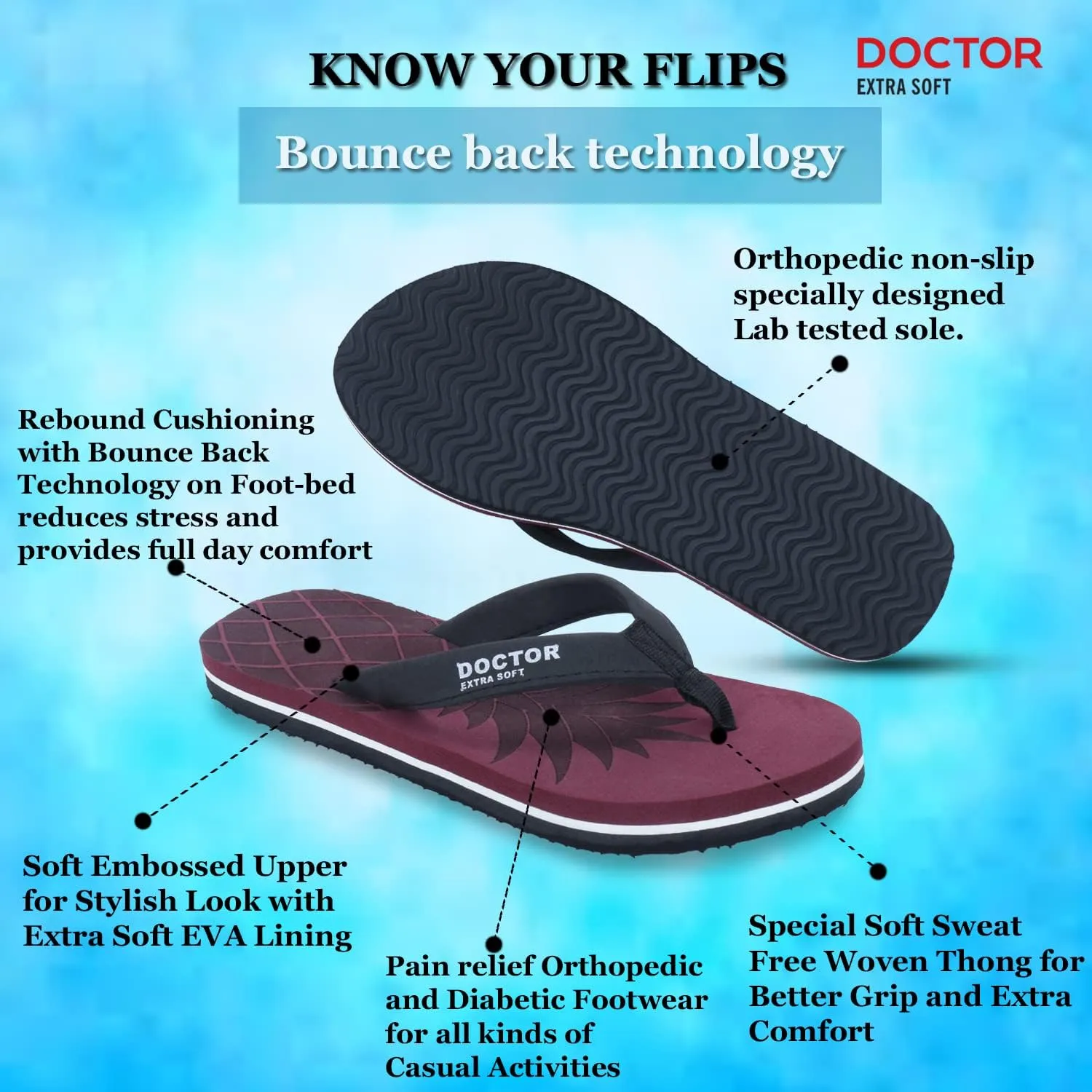 House Slipper for Women's | Orthopaedic & Diabetic | Indoor Outdoor Sliders Women | MCR chappals | Memory Foam Cushion| Fashionable Slippers for Girls & Ladies Daily Use D-05