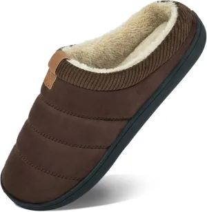 House Slippers for Men Memory Foam Indoor Slippers With Fuzzy Lining Bedroom Slip on