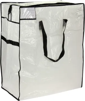 Household Essentials Medium Storage Bag, Clear Polyethylene with Black Trim