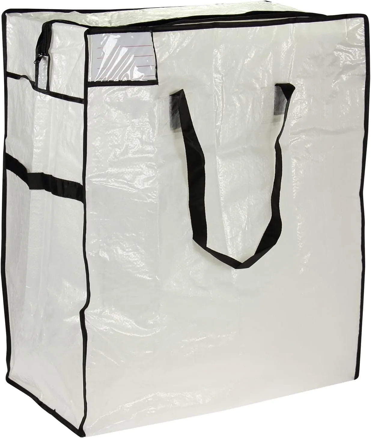 Household Essentials Medium Storage Bag, Clear Polyethylene with Black Trim