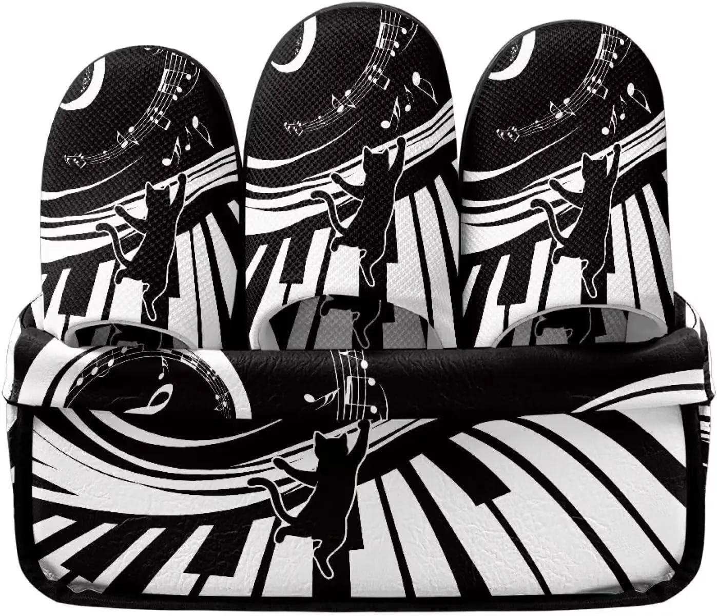 Howilath Music Notes 3 Pairs Spa Slippers for Guests,Soft Polyester Guest Shoes Reusable Non-Slip Hotel Slippers with Storage Bag for Women & Men,Non-Slip for Home,Gym,Bridal Party US 6-10