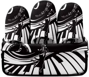 Howilath Music Notes 3 Pairs Spa Slippers for Guests,Soft Polyester Guest Shoes Reusable Non-Slip Hotel Slippers with Storage Bag for Women & Men,Non-Slip for Home,Gym,Bridal Party US 6-10