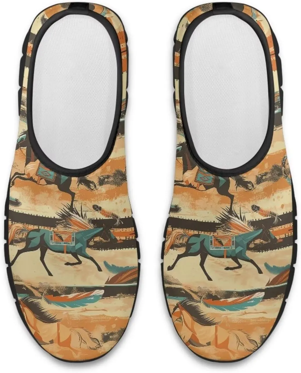 Howilath Western Tribal Aztec Mens Slip on Loafers Casual Shoes Running Sneakers Breathable Hands Free Shoes