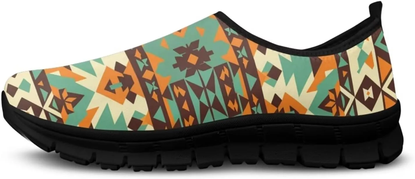 Howilath Western Tribal Aztec Mens Slip on Loafers Casual Shoes Running Sneakers Breathable Hands Free Shoes