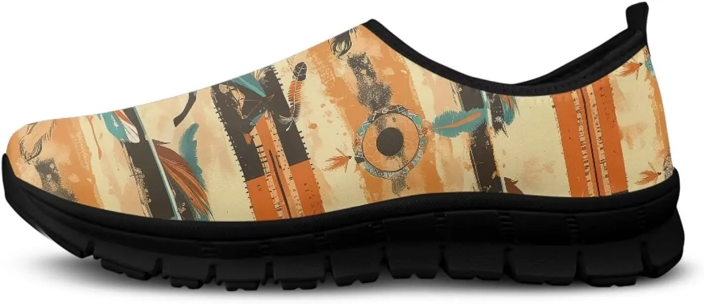 Howilath Western Tribal Aztec Mens Slip on Loafers Casual Shoes Running Sneakers Breathable Hands Free Shoes