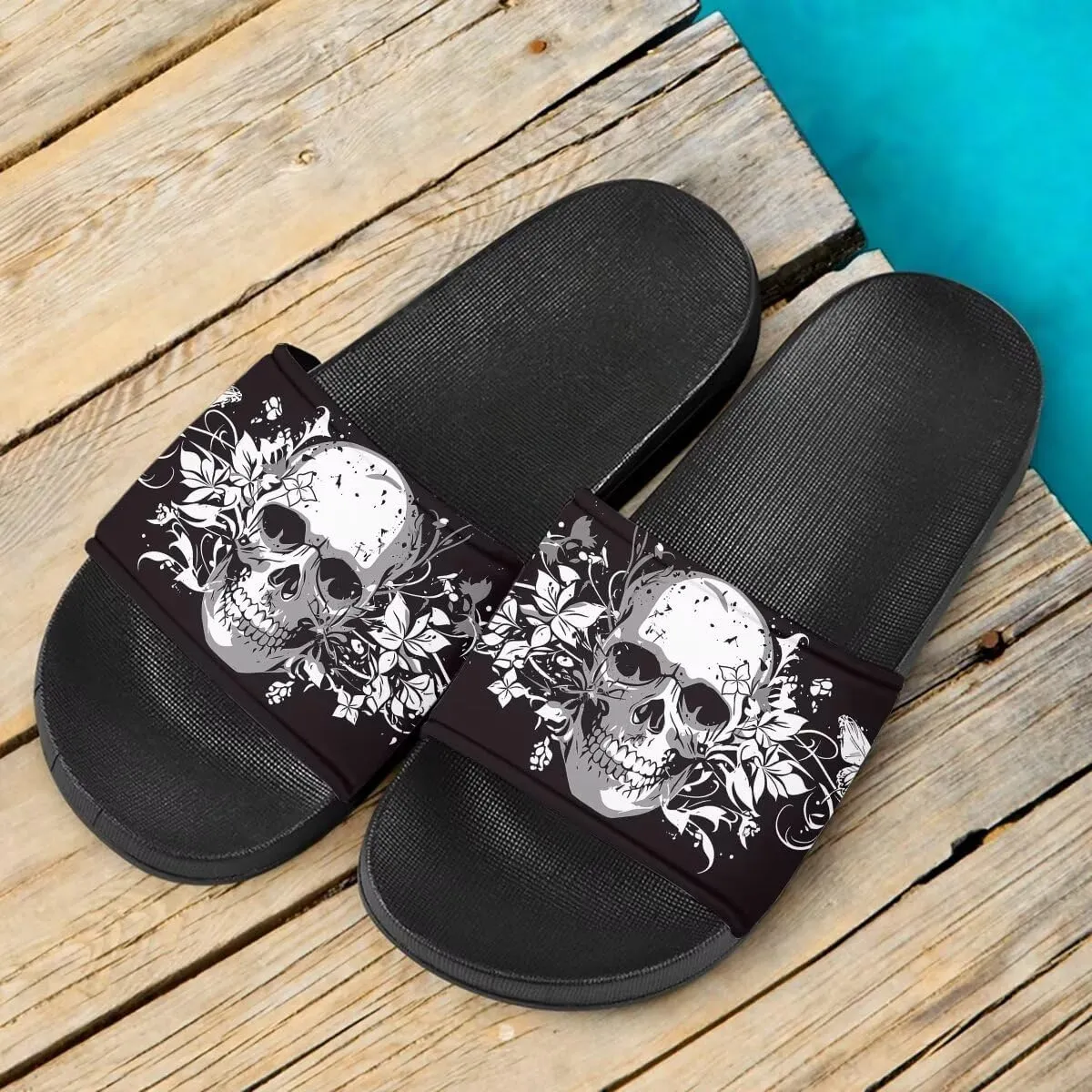 Howilath Women's Casual Single Band Flat Slippers, Novelty Patten Open Toe Slides Sandal Comfortable Soft Sole House Slippers