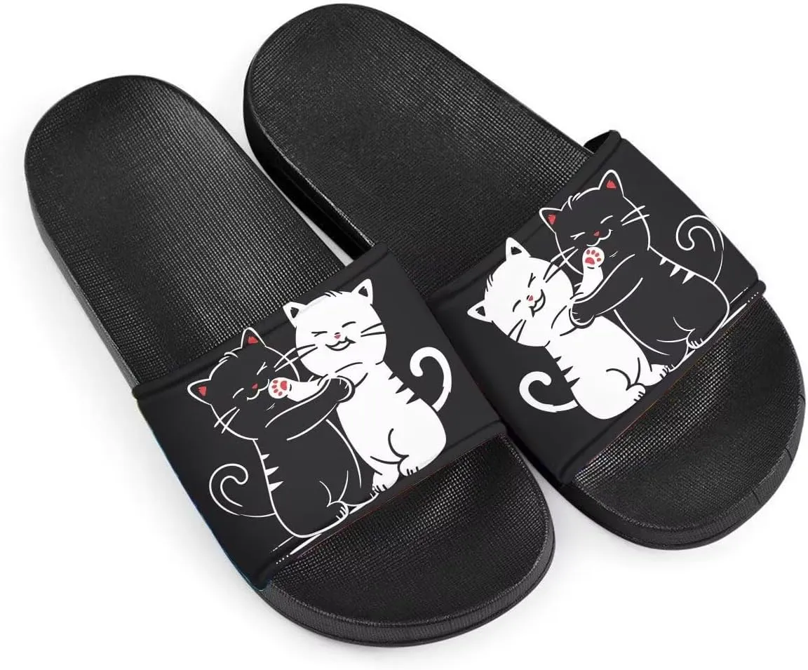 Howilath Women's Casual Slide Sandals, Cartoon Animals Print Comfortable Soft Sole Non-Slip Open Toe EVA Flat Sandals
