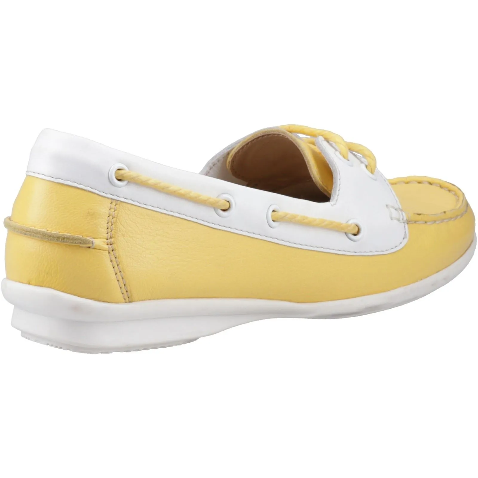 Hush Puppies Irene Leather Women's Yellow Boat Shoes