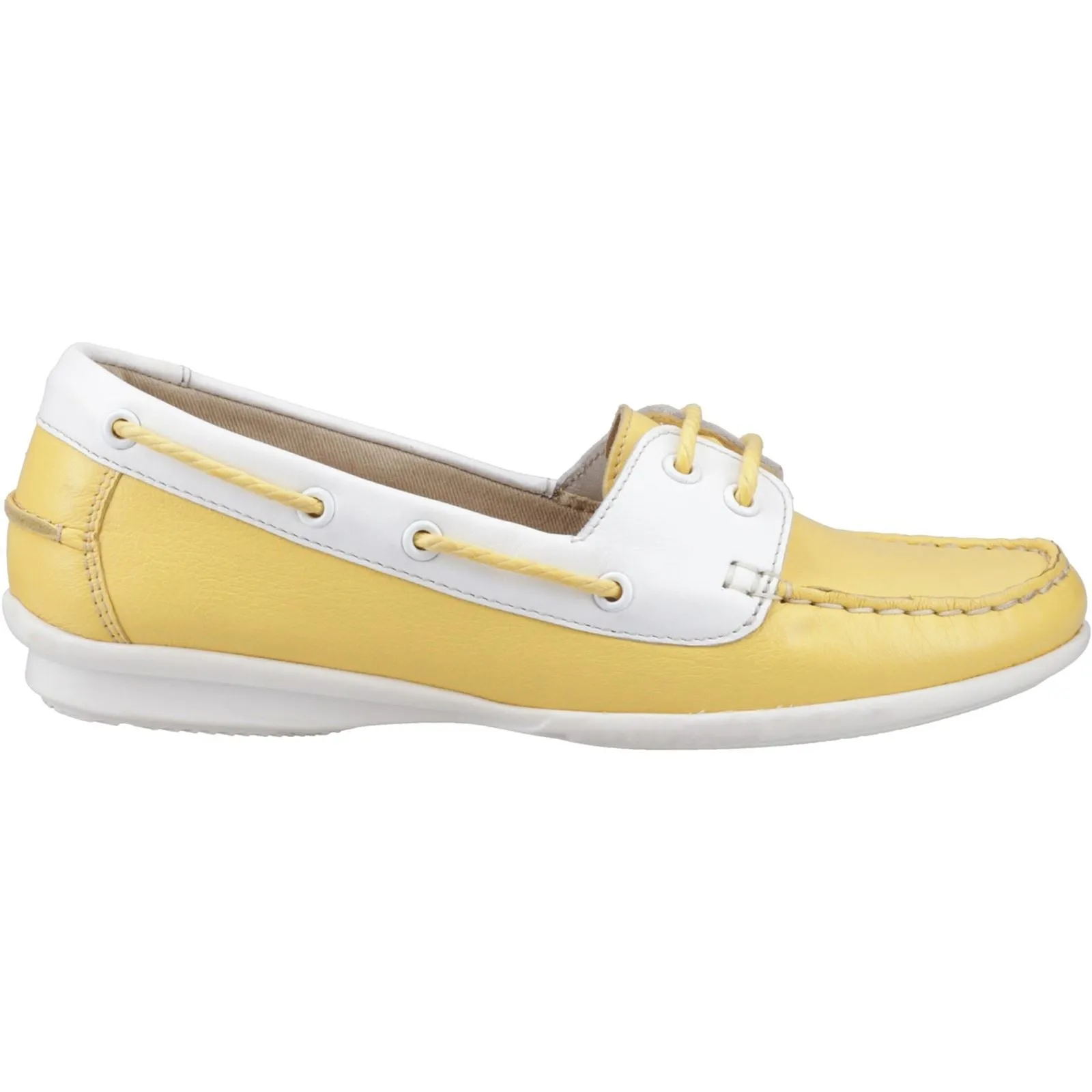 Hush Puppies Irene Leather Women's Yellow Boat Shoes