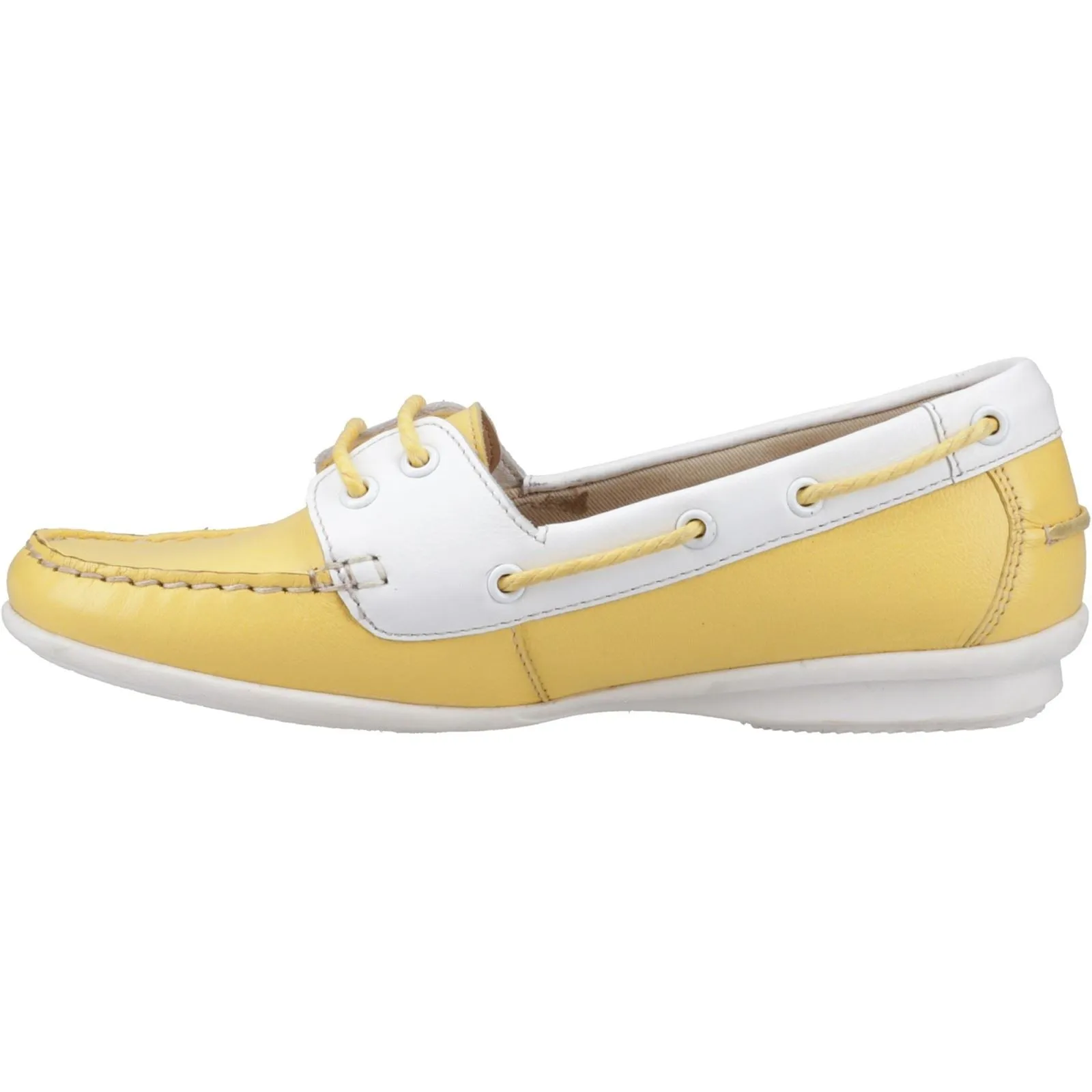 Hush Puppies Irene Leather Women's Yellow Boat Shoes