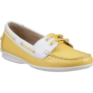 Hush Puppies Irene Leather Women's Yellow Boat Shoes