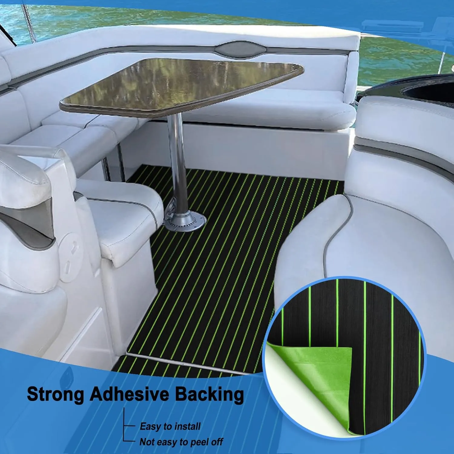 HZshark Boat Flooring EVA Foam Boat Decking Self-Adhesive 6mm Non Slip Marine Floor Teak Boat Carpet Soft Foam Decking for Boat Yacht Kayak Motorboat Golf Cart RV Ramp Golf Cart Cooler Tops