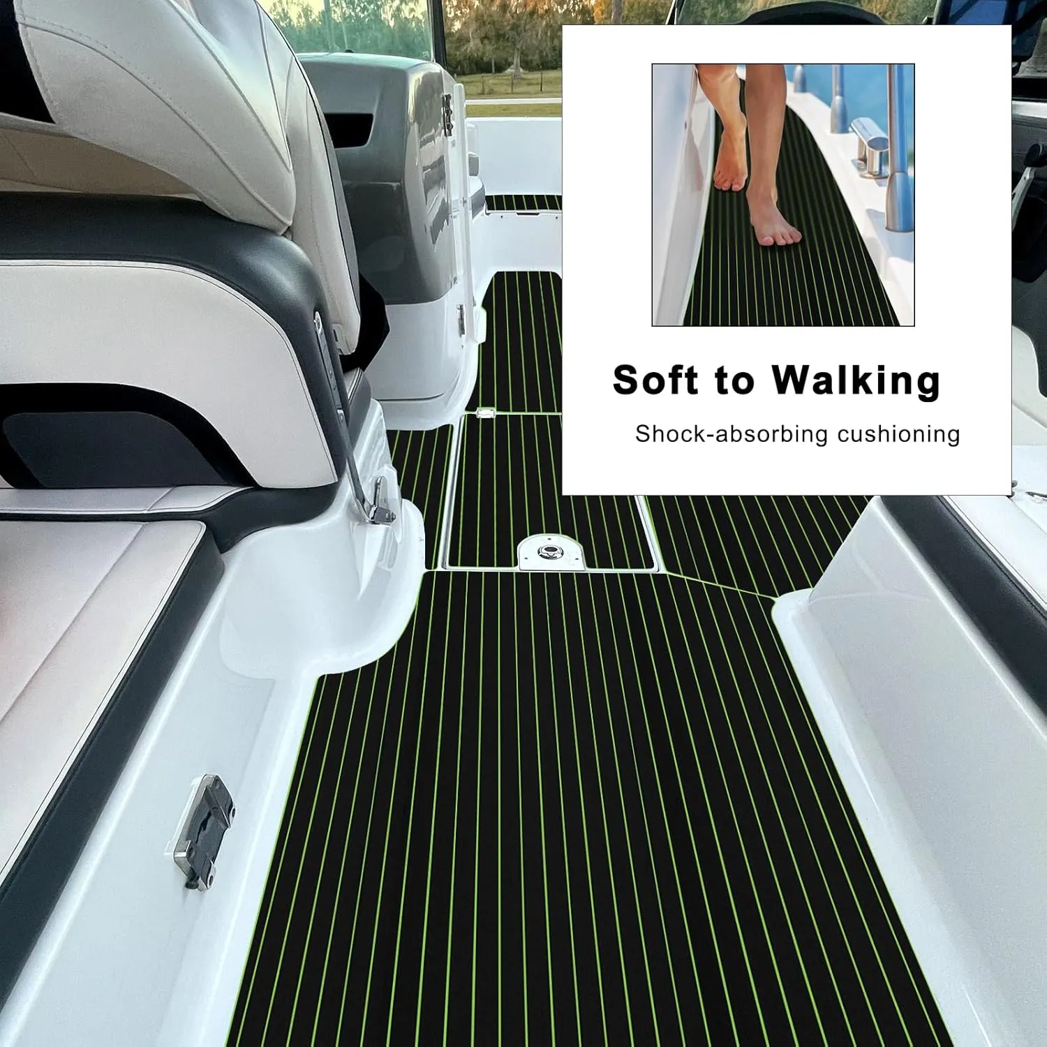 HZshark Boat Flooring EVA Foam Boat Decking Self-Adhesive 6mm Non Slip Marine Floor Teak Boat Carpet Soft Foam Decking for Boat Yacht Kayak Motorboat Golf Cart RV Ramp Golf Cart Cooler Tops