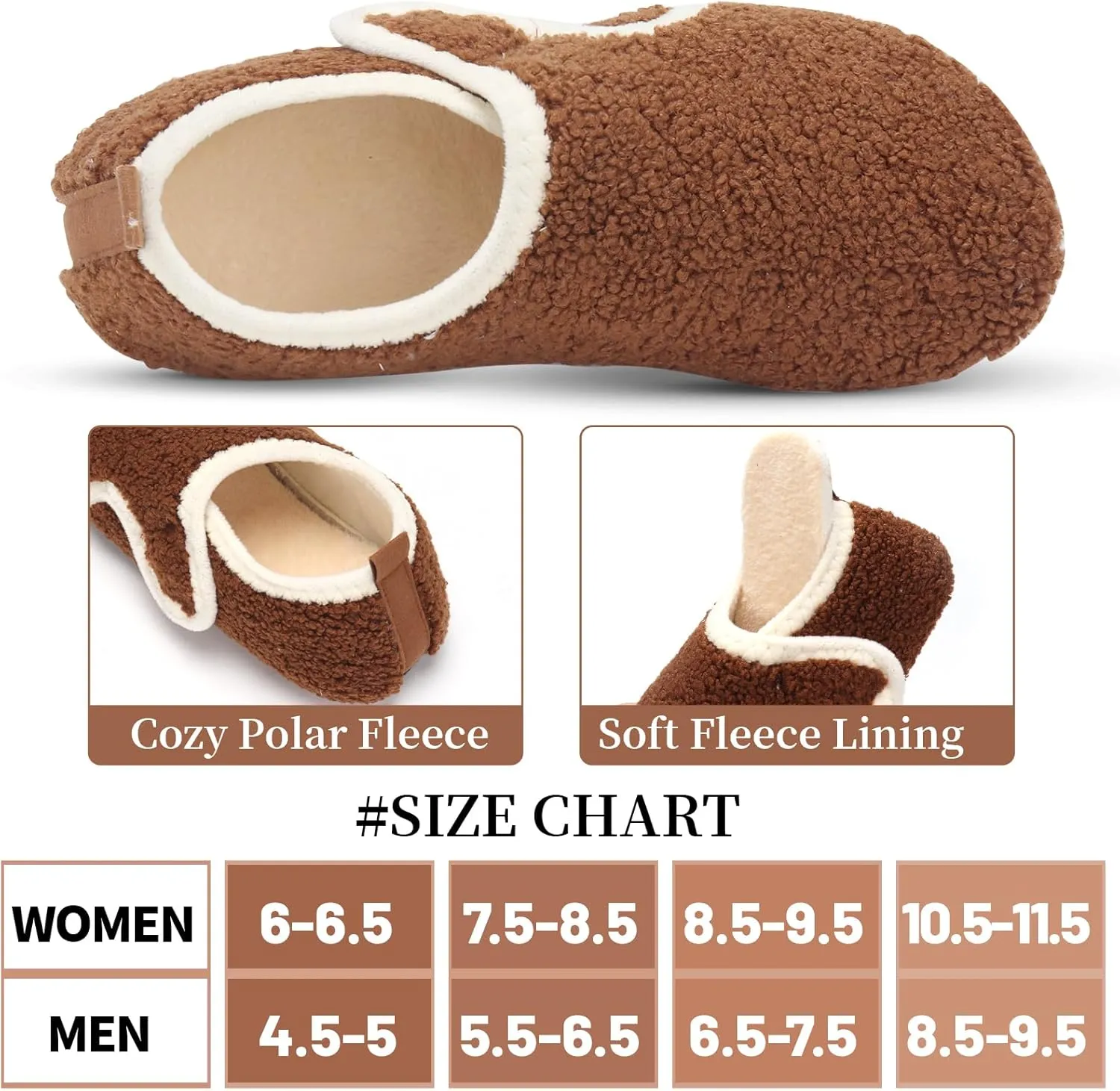 Ibeauti Womens Mens House Slippers Rubber Sole Indoor Slipper Socks Lightweight Fleece Lined Slip-on Barefoot Slippers