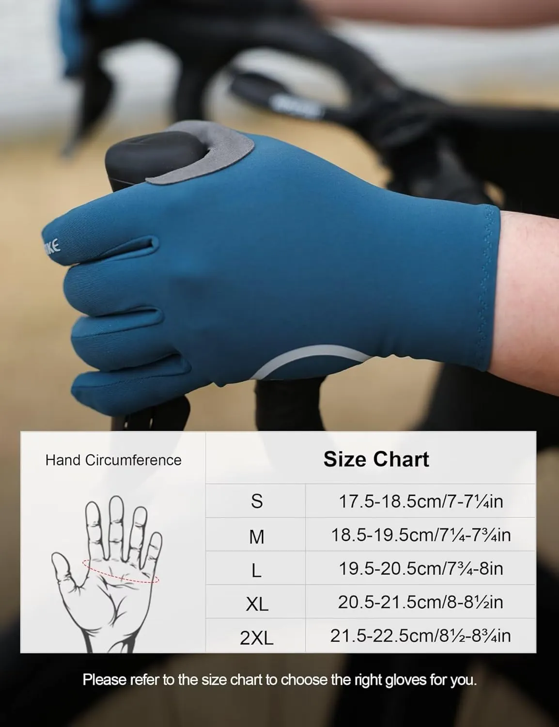 INBIKE Breathable Bike Gloves for Men Women, Full Finger Pad Cycling Gloves, Touchscreen Reflective Mountain Biking Bicycle