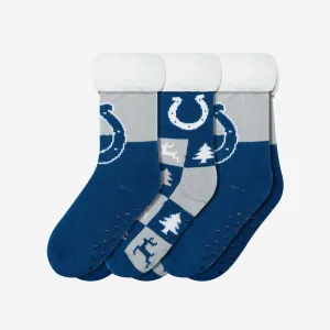 Indianapolis Colts Womens Fan Footy 3 Pack Slipper Socks