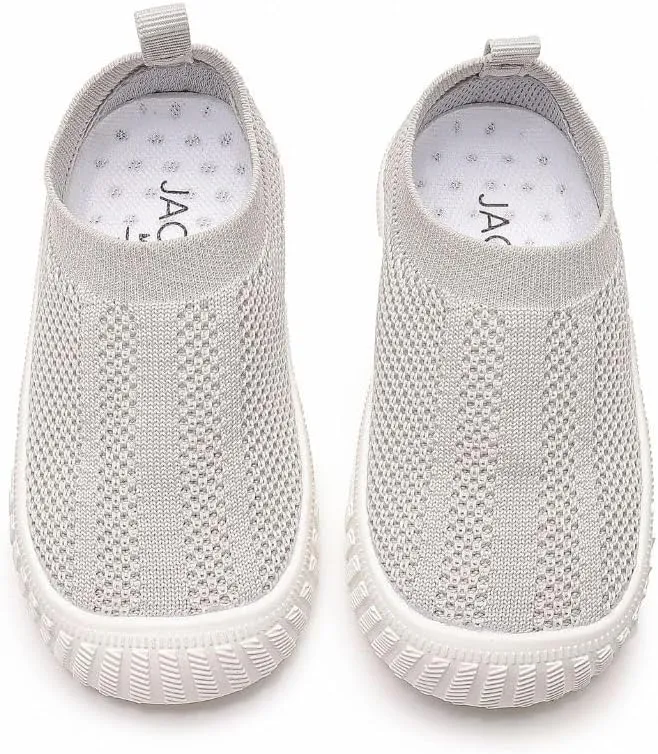 Jack & Lily Comfy Knit Slip-On Sneakers for Babies, Toddlers, and Kids – Lightweight, Non-Slip Rubber Sole Sneakers with Air-Cushioned EVA Insoles – Ideal Walking Shoes for Everyday Fun