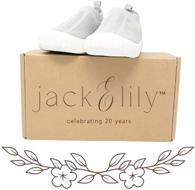 Jack & Lily Comfy Knit Slip-On Sneakers for Babies, Toddlers, and Kids – Lightweight, Non-Slip Rubber Sole Sneakers with Air-Cushioned EVA Insoles – Ideal Walking Shoes for Everyday Fun