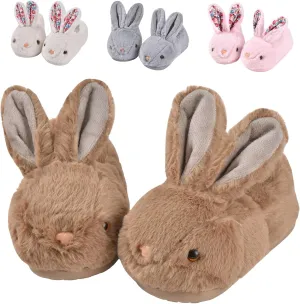 JACKSHIBO Toddler Slippers Boys Girls Dinosaur House Shoes Cute bunny Slipper for Home Indoor Winter Bedroom Non Slip Soft Rabbit Warm shoes