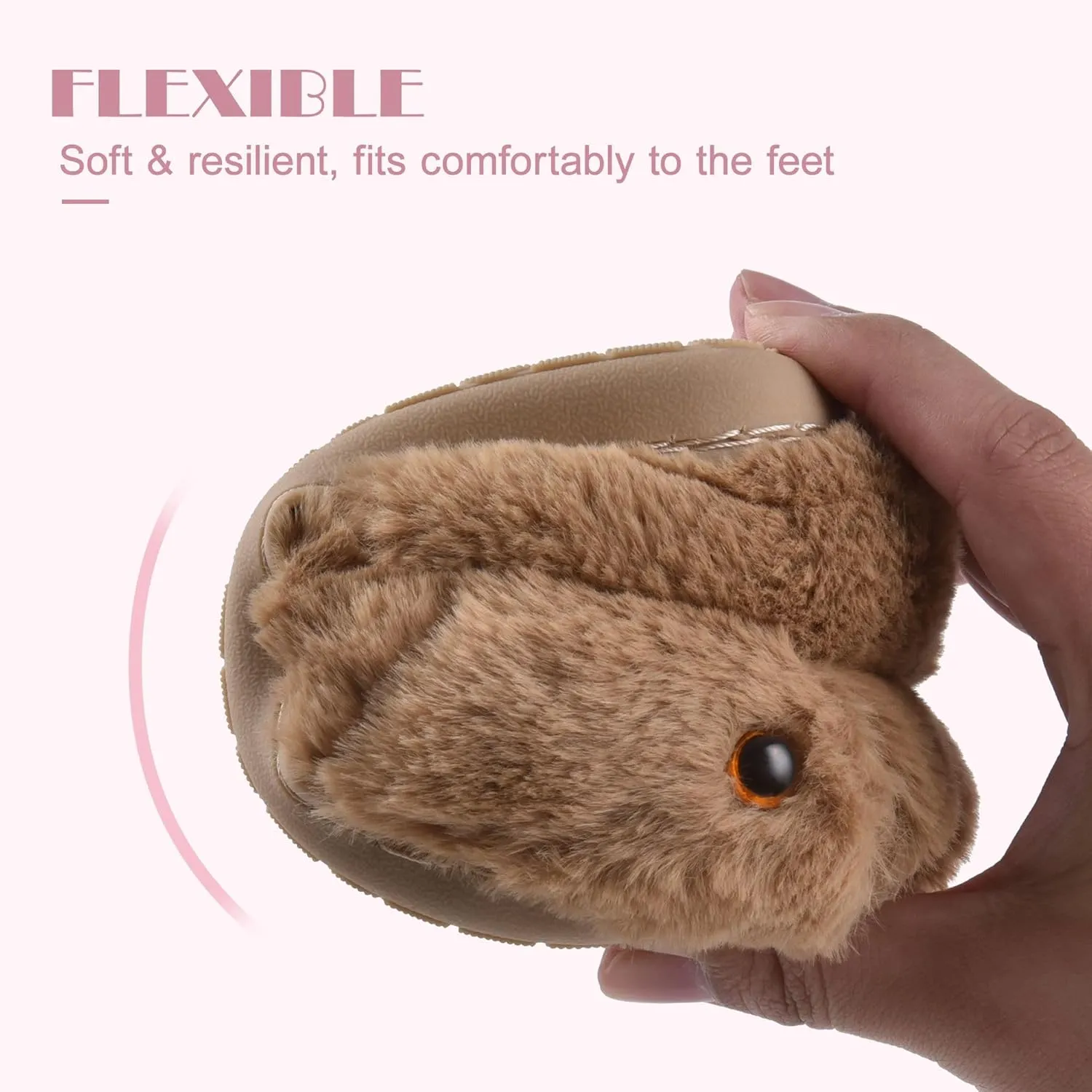 JACKSHIBO Toddler Slippers Boys Girls Dinosaur House Shoes Cute bunny Slipper for Home Indoor Winter Bedroom Non Slip Soft Rabbit Warm shoes