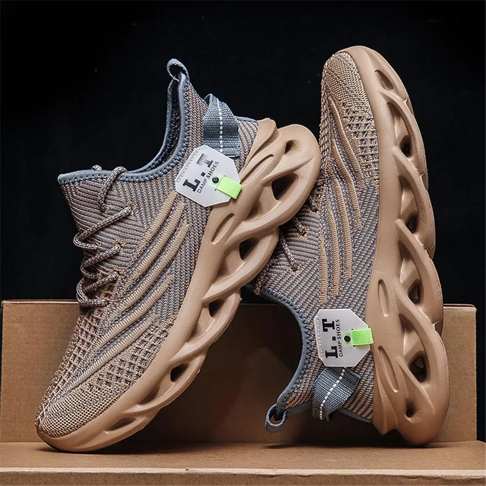 Jakcuz Big Size Mens Slip on Fashion Sneakers Lightweight Breathable Mesh Gym Casual Sport Walking Shoes