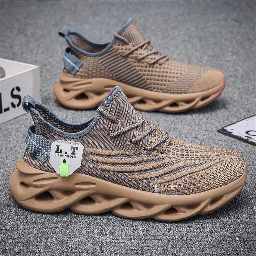 Jakcuz Big Size Mens Slip on Fashion Sneakers Lightweight Breathable Mesh Gym Casual Sport Walking Shoes